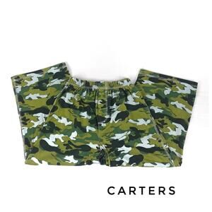 CARTERS Kid's Green Camouflage Pajama Bottoms Sz 6 Costume Comfy Cozy Loungewear